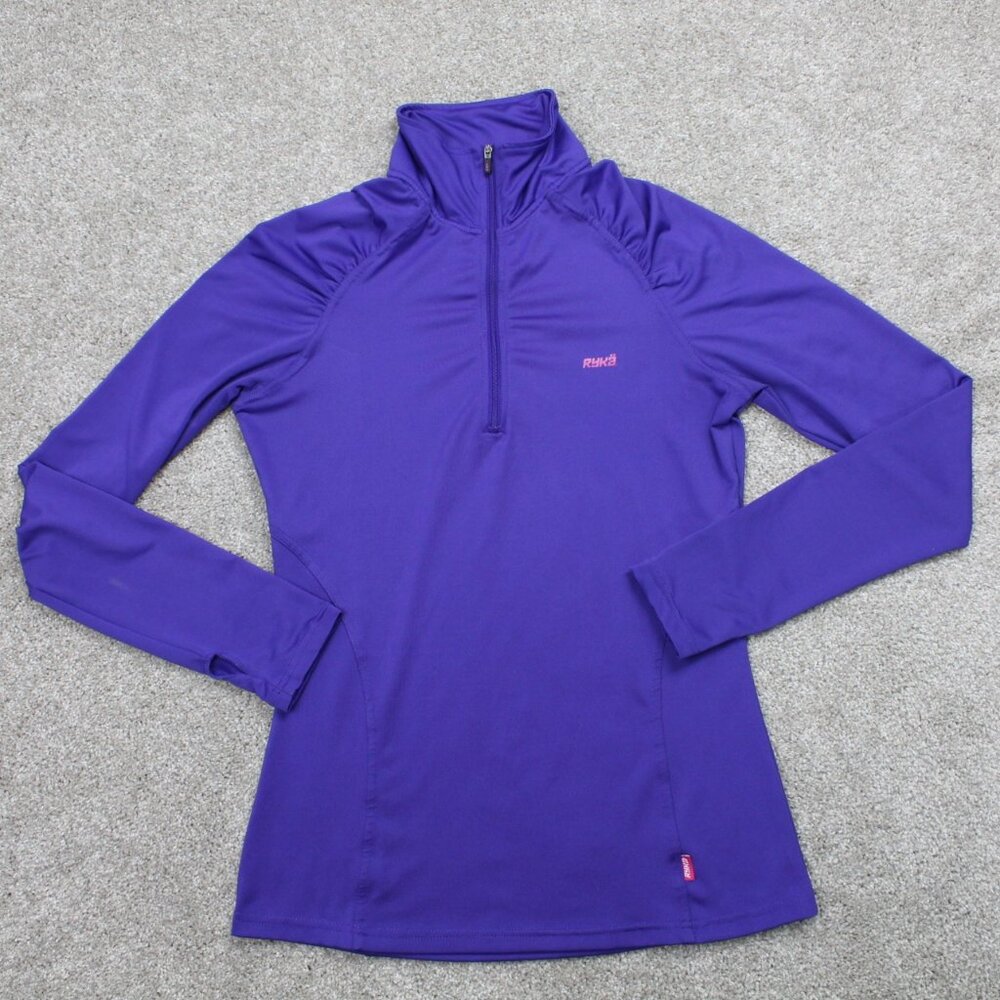 Ryka Sweatshirt Womens Small‎ Purple 1/4 Zip Polyester Stretch L/S Pullover